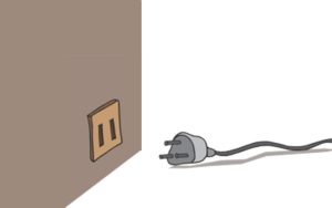 Plug next to wall outlet