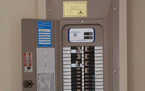 Shot of electrical control panel opened