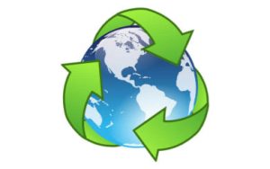 Icon of earth with green efficiency arrows around it