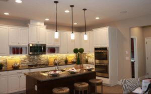 Kitchen with with custom lighting