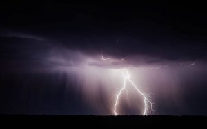 Bolt of Lightning hitting the ground during a storm