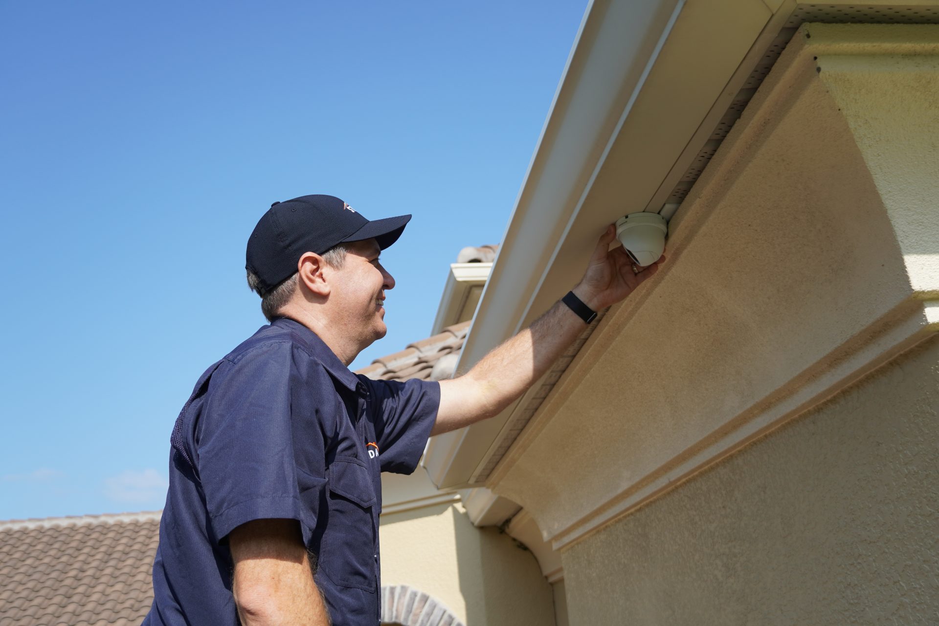Strada Services truck parked outside residential home