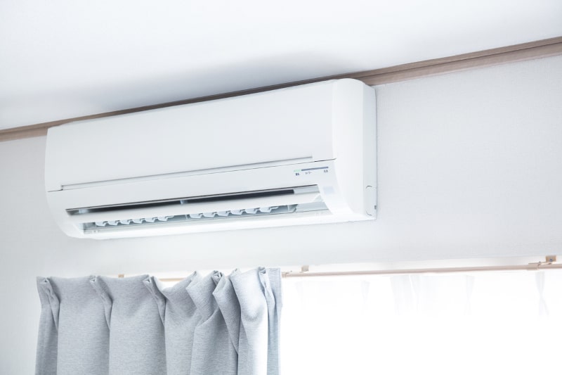 Ductless AC system above windows