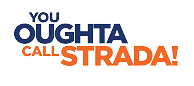 "You Oughta Call Strada!" is in dark blue and orange block letters.